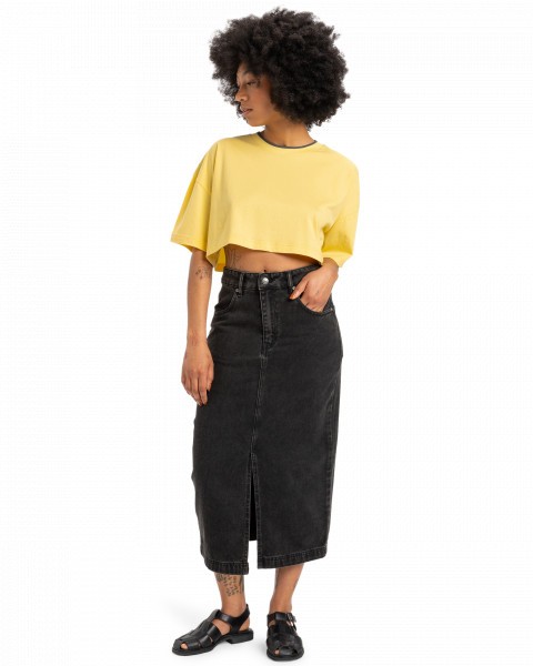 ������� long denim skirt
